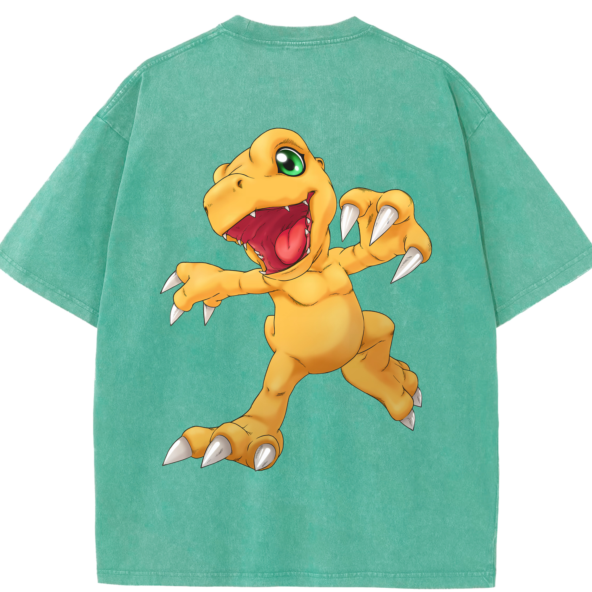 （画像用） Digimon デジタルモンスター/デジモン 綿100% ヴィンテージ風 半袖Tシャツ（背面プリント）